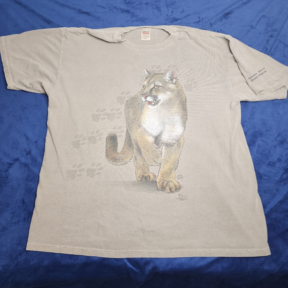 Vintage Wild Cotton Cougar Graphic‎ T Shirt Anvil XL 2003